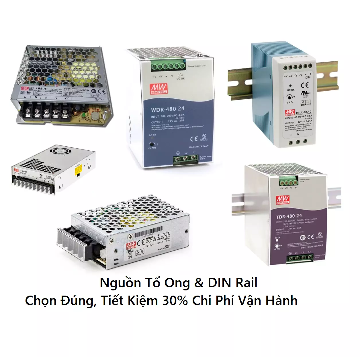 Nguồn Meanwell Chính Hãng Nguồn Tổ Ong & DIN Rail